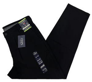 Chaps Mens Chino Performance Pants Slim Tapered Fit 34X30 Black W34L30 New - Picture 1 of 13