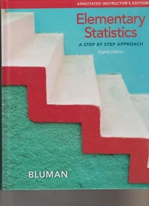 Elementary Statistics: A Step By Step by Bluman, Allan --TEACHERS EDITION - Picture 1 of 1