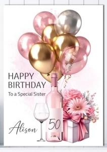 Personalised Birthday Card for Her Woman Female Large A5 Greeting Cards - Picture 1 of 10