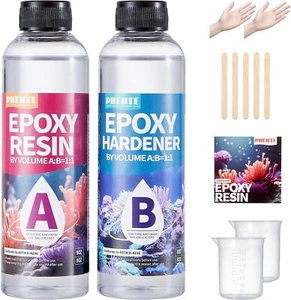 16OZ Epoxy Resin Kit, Crystal Clear Resin, No Yellowing Bubble 16oz  - Picture 1 of 9