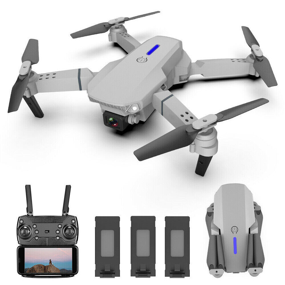 4K HD Drone Camera WIFI FPV Foldable Mini Selfie RC Quadcopter 3 Batteries