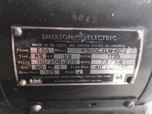 Emerson.E56-1/2hp 1725 Rpm 110/208-220v - Picture 1 of 4