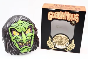 GOBLINHAUS Vintage Ben Cooper Style Plastic Halloween Boxed Mask "SISTER GRIM" - Picture 1 of 5