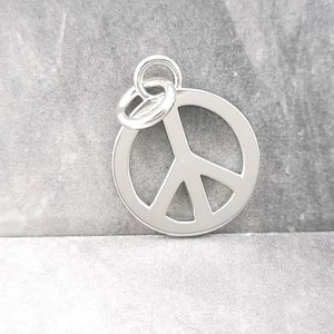 Tiffany & Co. Plata Esterlina Signo de la Paz Símbolo Pequeño Dije Colgante - Imagen 1 de 5