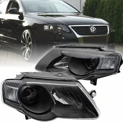 Design Scheinwerfer Set Schwarz für VW Passat B6 3C Limousine Variant 2005–2010 - Bild 1 von 4