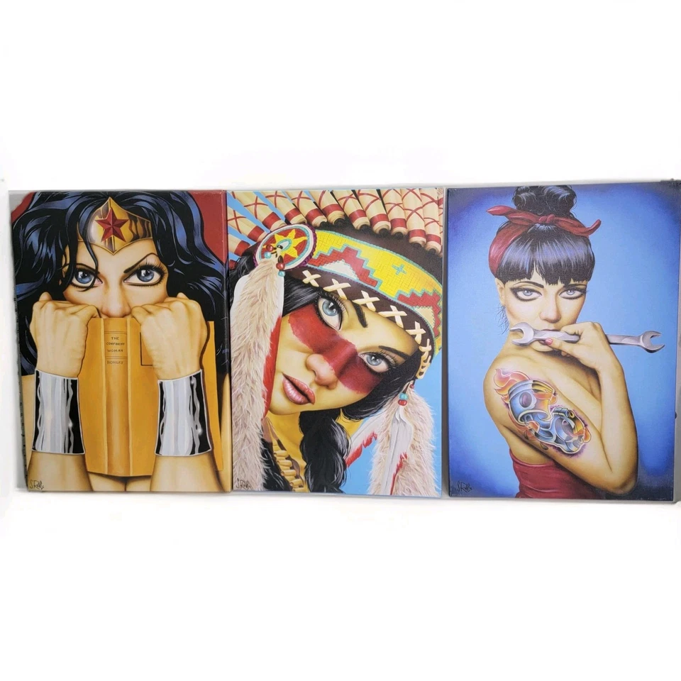 Scott Rohlfs Mulher Maravilha Nativa Pinup Tatuagem Menina iCanvas 26x18 Arte em Tela (3) - Imagem 1 de 4