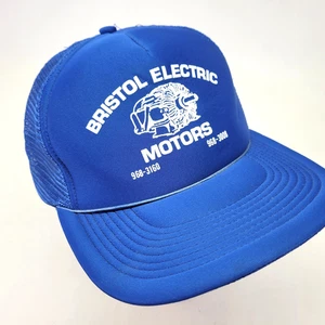 Bristol Electric Motors Hat Cap TN VA Snapback Trucker Blue Vtg - Picture 1 of 6