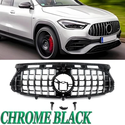 Chrome+Black Fits Mercedes Benz H247 GLA200 GLA250 2020-2023 Front Bumper Grille - Image 1 of 4