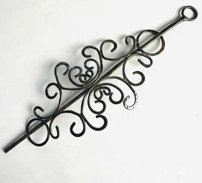 VTG Hammered Metal Hair Pin Bun Catcher Ornament Slide Silver Tone - Image 1 of 4