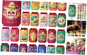 24 Pcs Mexican Beer Can Coolers Sleeves Drink Cooler Sleeves 12 oz Can Sleeve - Picture 1 of 8