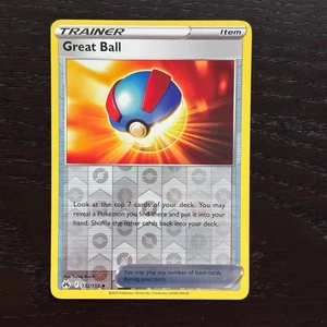 Great Ball 132/159 Pokemon Crown Zenith Sword & Shield Reverse Holo Uncommon NM - Picture 1 of 2
