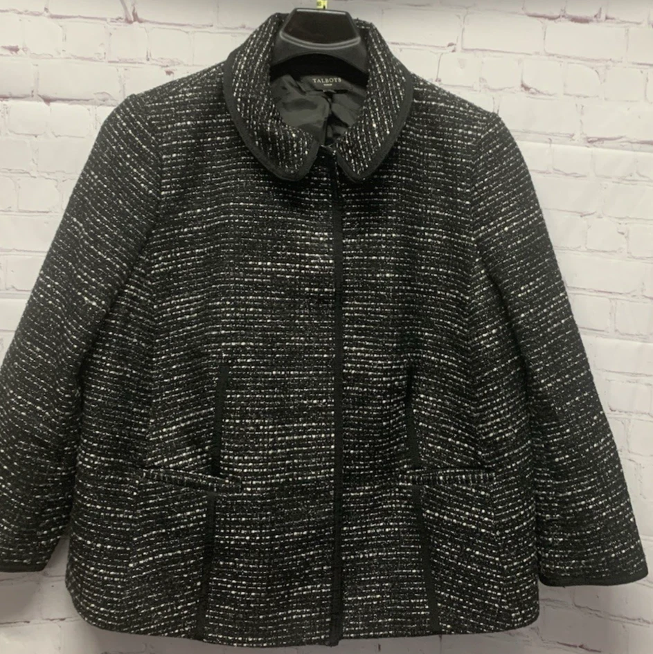 Blazer para mujer Talbots talla grande 20W chaqueta traje negro pesado Foto 1 de 4