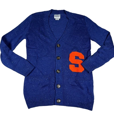 Hillflint Womens Size XS Blue Syracuse Orange Letterman Cardigan Sweater NWT - Image 1 of 4