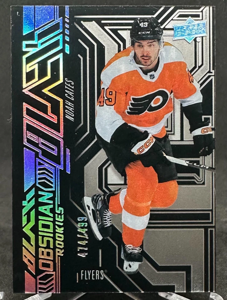 Noah Cates 2022-23 SPx Hockey UD Black Obsidian Rookies /499 #OR-15 - Image 1 of 2