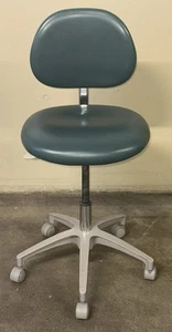 A-dec 1601 Dental Medical Stool Teal Green Leather Adjustable Chair Clinic Use - Picture 1 of 23