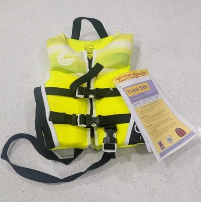 Chaleco salvavidas Connelly Child espalda en V amarillo neón seguridad natación verano piscina viaje Foto 1 de 4