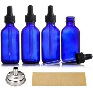 	AOZITA 4 confezioni flaconi contagocce da 2 oz con 1 imbuto e 4 etichette - spessore 60 ml scuro	 - Foto 1 di 9