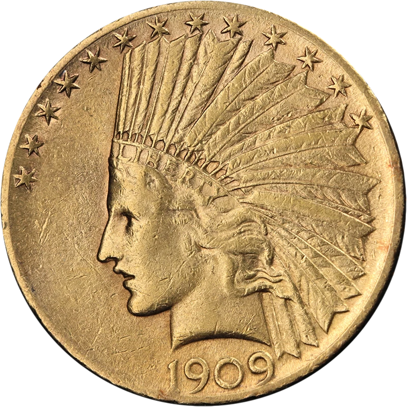 1909-S Indian Gold $10 Choice AU Great Eye Appeal Nice Strike - Image 1 of 2