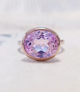 Natürlicher Ametrin-Verlobungsring 4,18 kt Ovalschliff 14 K massives Rotgold - Bild 1 von 6