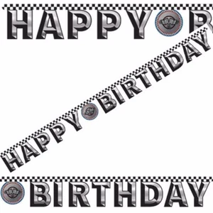 Racing "Happy Birthday" Metallic Letter Banner Decoration - Picture 1 of 1