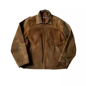 Men's Vintage 80s Chevignon Suede Brown Faded Jacket Size L - Picture 1 of 12