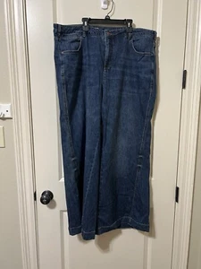 Anthropology Pilcro Women’s Wide Leg Jean Size 22 Dark Wash - Picture 1 of 12