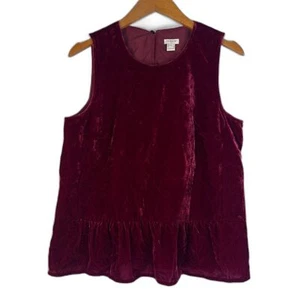 Camiseta sin mangas de terciopelo J Crew elegante cóctel vacaciones Navidad talla 6 - Imagen 1 de 8