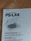 Sony PS-LX4 Stereo Turntable System Manual