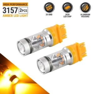 3157 3156 LED Amber Turn Signal DRL Side Marker Light Bulbs - Picture 1 of 6