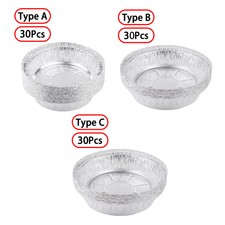 30Pc in foglio di alluminio PIE PAN usa e getta ROUND FOIL Cottura Barattoli Grande piatto in stagno