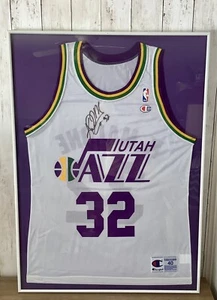 Karl Malone Framed Signed Jersey Autographed Utah Jazz #32 - Picture 1 of 4