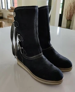 White Mountain Tivia Winter Lace Up Water Resistant Boot in Black Size 7M $119 - Picture 1 of 12