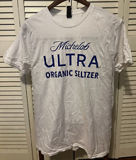 MICHELOB ULTRA ORGANIC SELTZER Large White T Shirt 90% Cotton 10% Polyester NEW