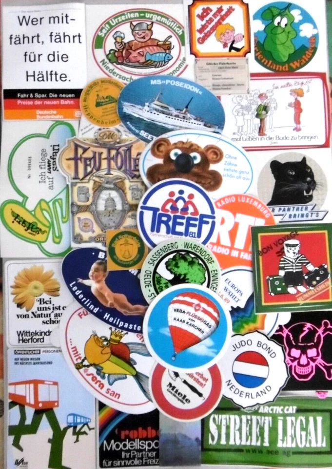 Aufkleber-Sammlung 30 Stück Werbeaufkleber Konvolut Set Lot 80er 90er Stickers - Bild 1 von 1