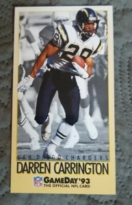 Tarjeta de fútbol americano GameDay 1993 #340 Darren Carrington - San Diego Chargers - Imagen 1 de 2