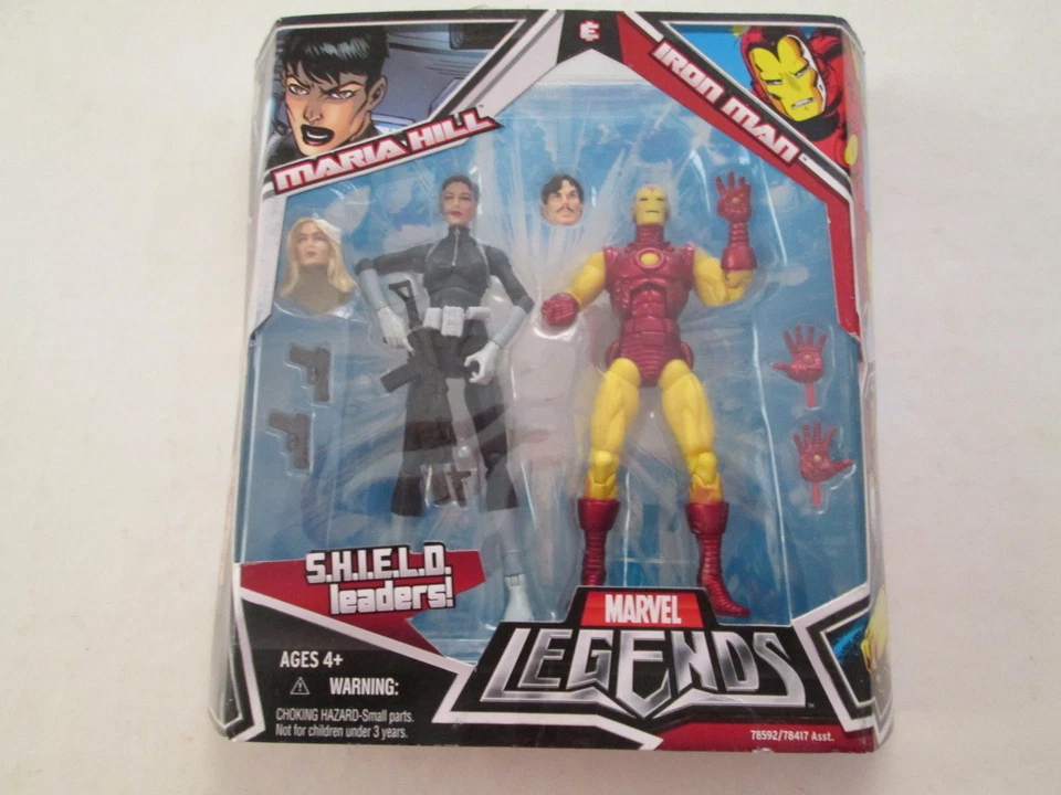 MARVEL LEGENDS SHIELD LEADERS MARIA HILL IRON MAN HASBRO 2008 2 PACK FIGURES mob - Immagine 1 di 1