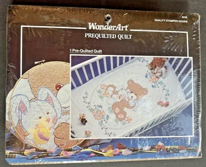 Gestempeltes Stickset Wonder Art vorgesteppter Bär und Hase 30x42" NEU 9236 - Bild 1 von 6