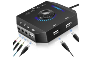 External Sound Card, PHOINIKAS USB Audio Adapter for PC Windows, Mac, Linux, Lap - Picture 1 of 10