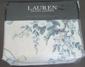 NEW 3 Pc Set Ralph Lauren EDEN BOTANICAL Full Queen Duvet Cover Shams Blue $270 - Picture 1 of 6