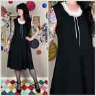 Vintage 1970s Black Sleeveless A-Line Dress - Medium/Large