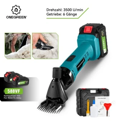 ONEGREEN Für Makita Akku Schafschere Elektrische Schermaschine Schere Wollschere 6 Gang