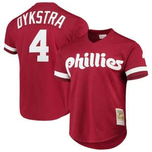 Philadelphia Phillies Lenny Dykstra Mitchell Ness 1991 Authentic Mesh BP Jersey - Picture 1 of 12