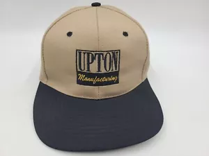 Cappello Snapback Vintage Upton Manufacturing Berretto Attrezzatura Papà Uomo Donna Beige Nero - Foto 1 di 11