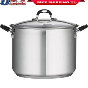 Stainless Steel 16 Qt Stock Pot Tri Ply Induction Safe Dishwasher Safe Durable - Picture 1 of 6