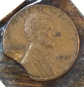 1941 Lincoln Cent Large 10% Curved Clip Nice Original XF CHRC - Picture 1 of 2