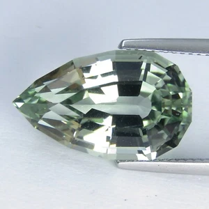 14.88Cts Shimmering Natural Green Amethyst(Prasiolite) Pear Custom Cut Loose Gem - Picture 1 of 6
