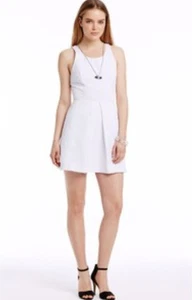 NWT $98 Armani Exchange A|X A line pleated dress White XS sz 2 - Picture 1 of 4