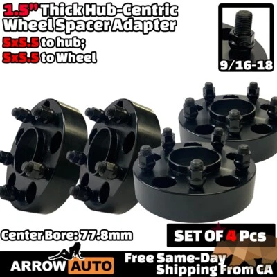 4x 1.5" 5x5.5" (139.7mm) Hub Centrado Adaptador Espaciador Ajuste 2002-2011 Ram 1500 y Más Foto 1 de 4