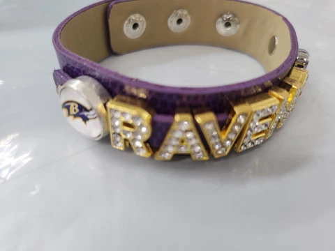 Baltimore Ravens Rhinestone Bracelet / NFL Bracelet / Football Mom Cover