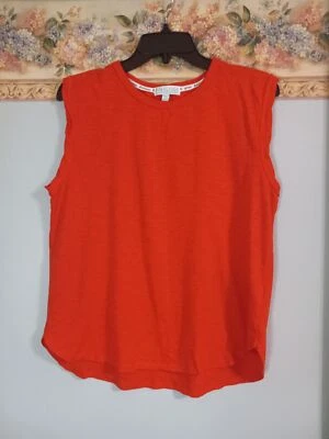 PJ Salvage Mediano Naranja Sin Mangas Informal Cómodo Minimalista Playa Viaje Top Foto 1 de 3